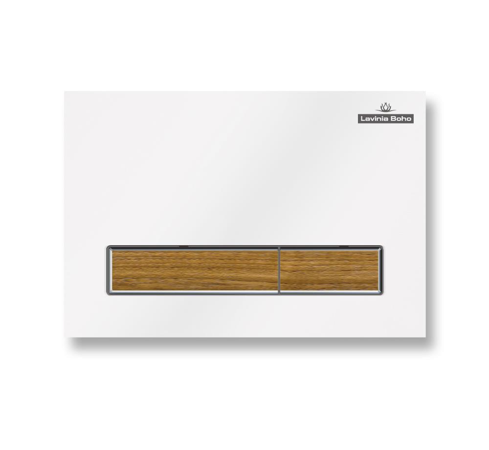 Дизайн white & wood клавиши смыва